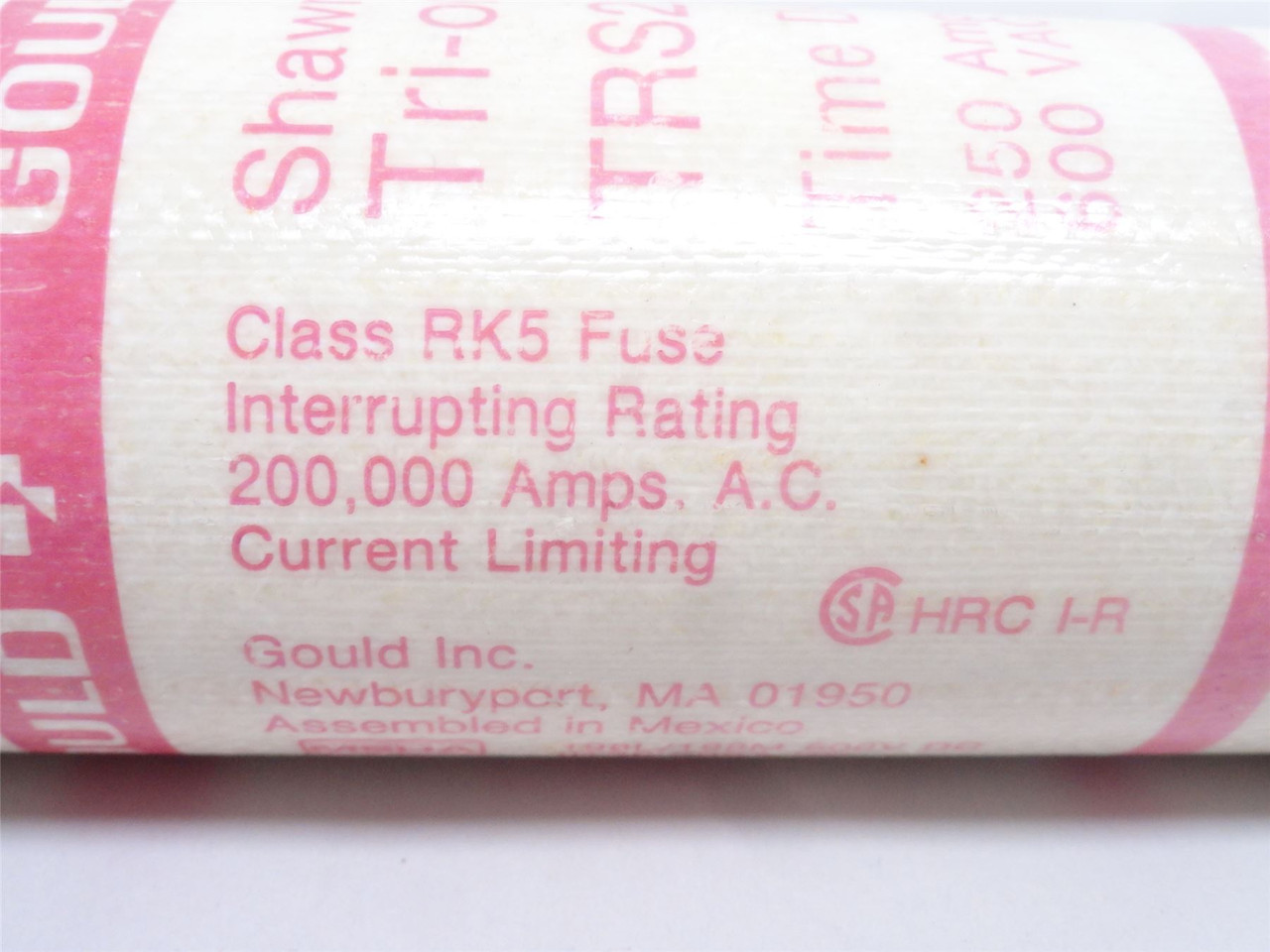 Gould TRS250R; Time Delay Fuse 250A; 600VAC/DC
