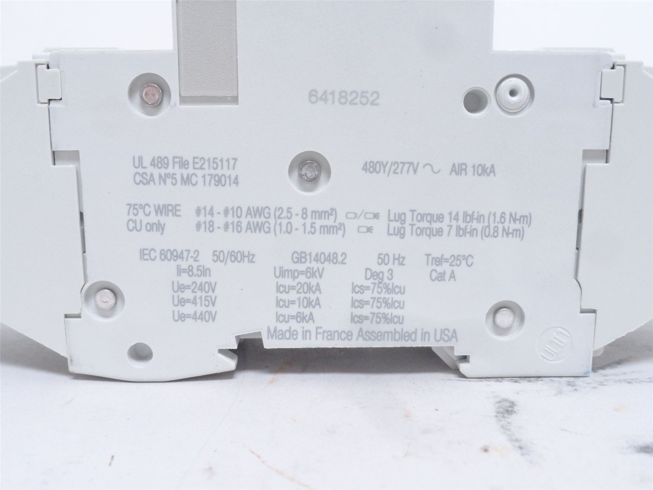 Schneider MGN61313; Circuit Breaker; 2-Pole; 2A; 480VAC