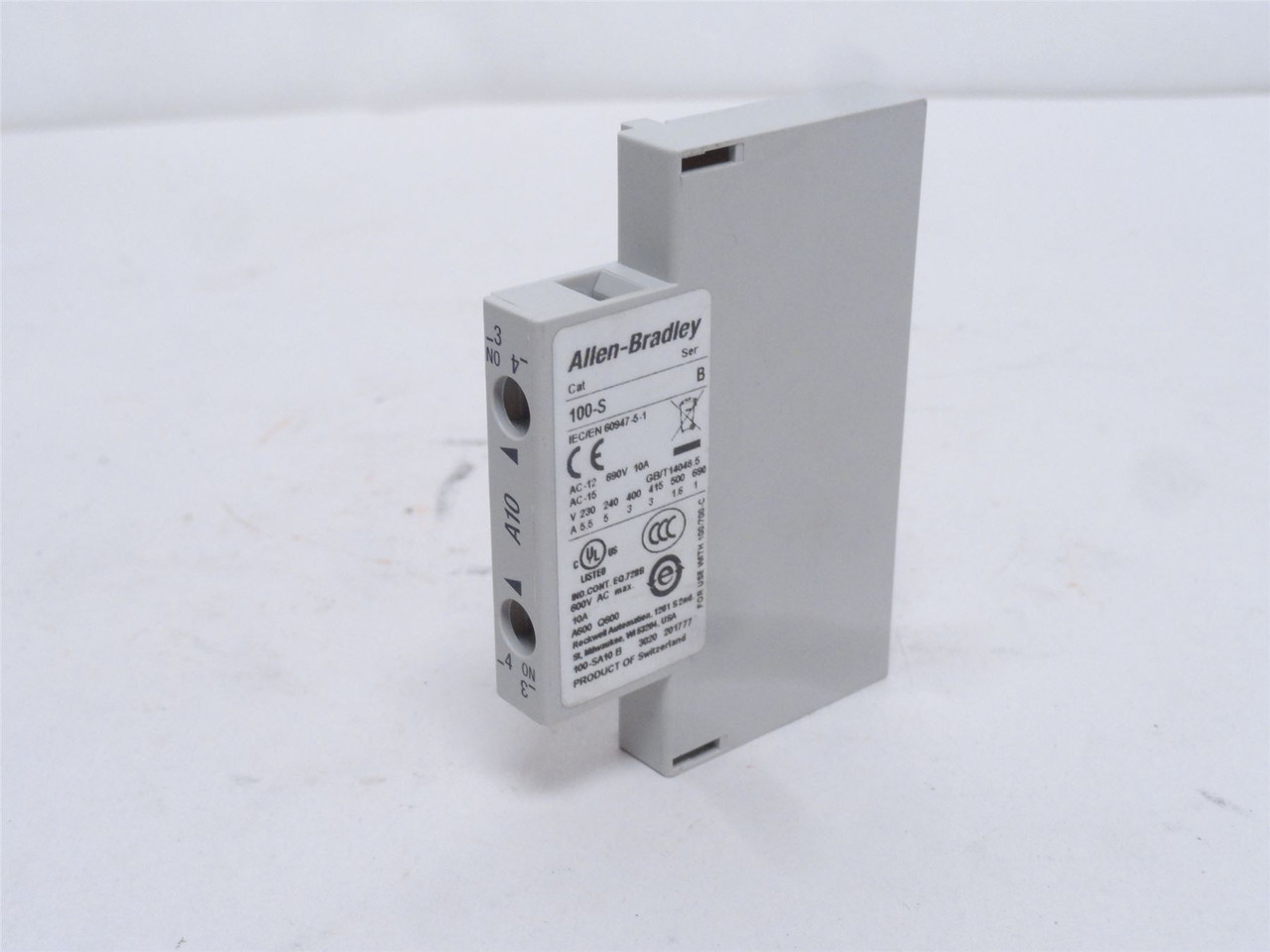 Allen-Bradley 100-SA10; Auxialary Contact; 10A; 600VAC; 1-NO