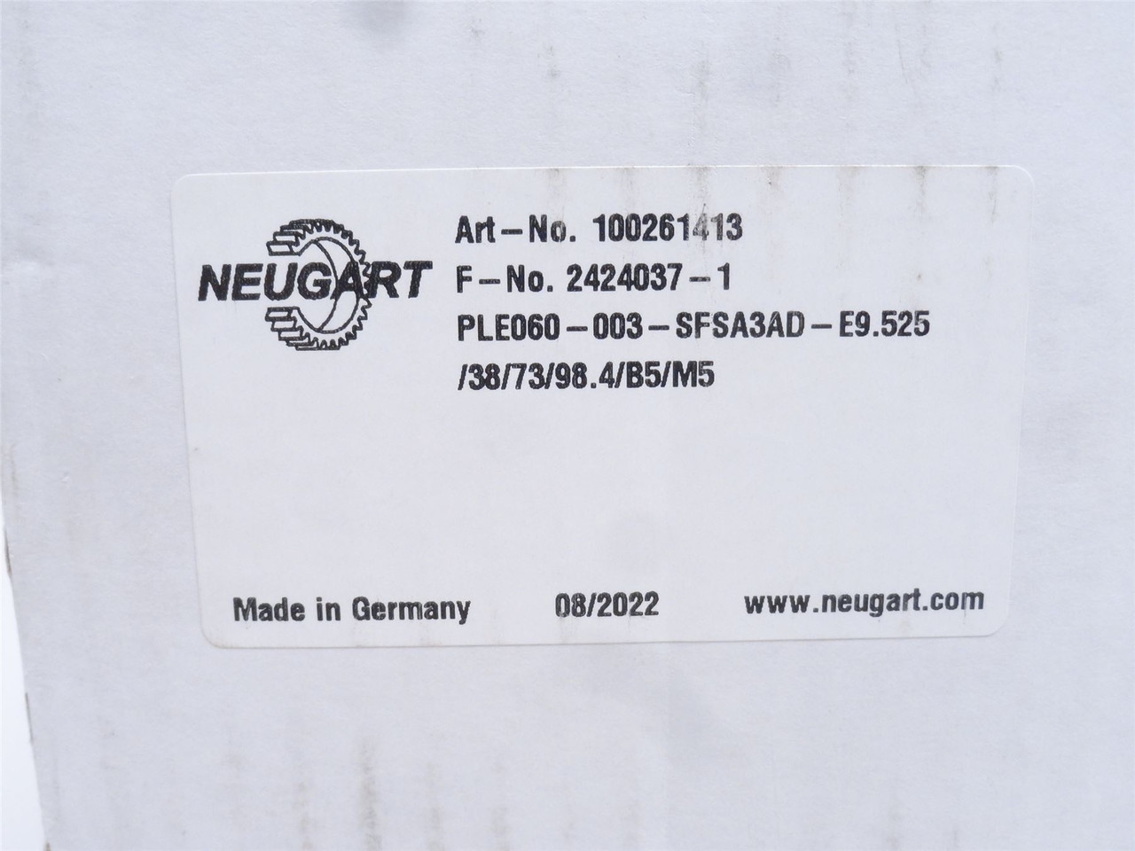 Neugart PLE060-003-SFSA3AD-E9.525; Planetary Gearbox 1:1 R