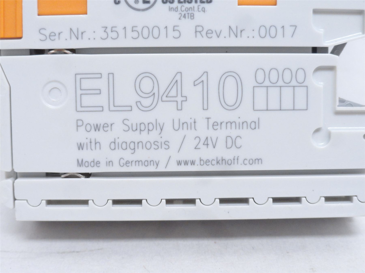 Beckhoff EL9410; Power Supply Terminal; 24VDC; for E-Bus
