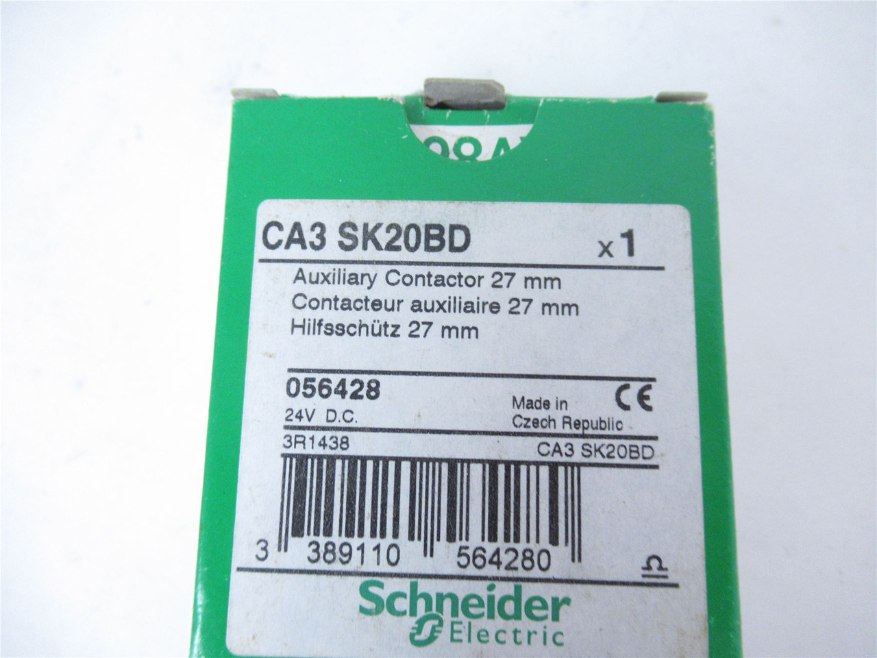 Schneider CA3 SK20BD; Aux Contactor 10A 2Pole Coil: 24VDC