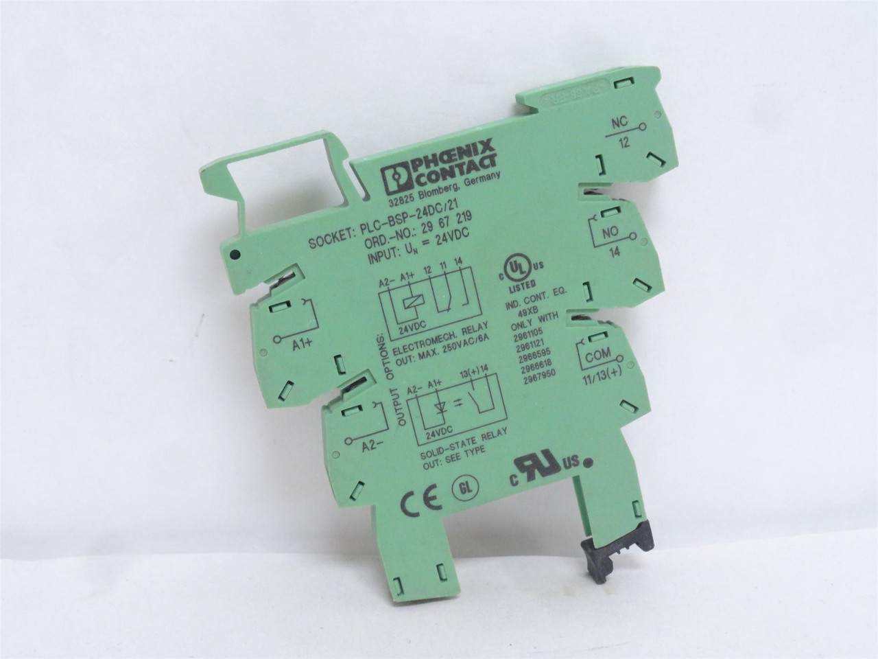 Phoenix PLC-BSP-24DC/21; Relay Socket 2967219; 24VDC