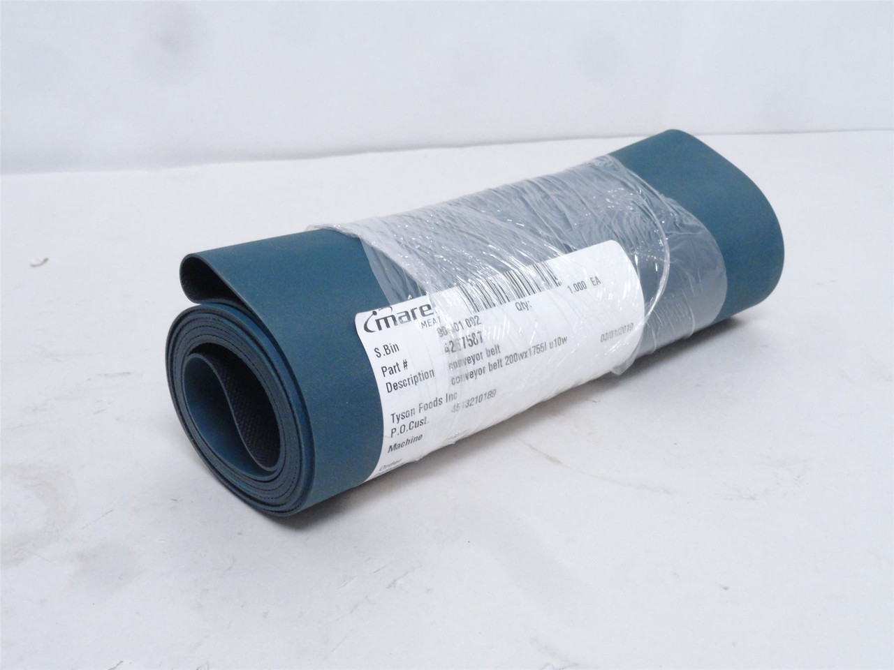 Marel 4267587; Green Conveyor Belt; 200mm Wide x 1755mm Long