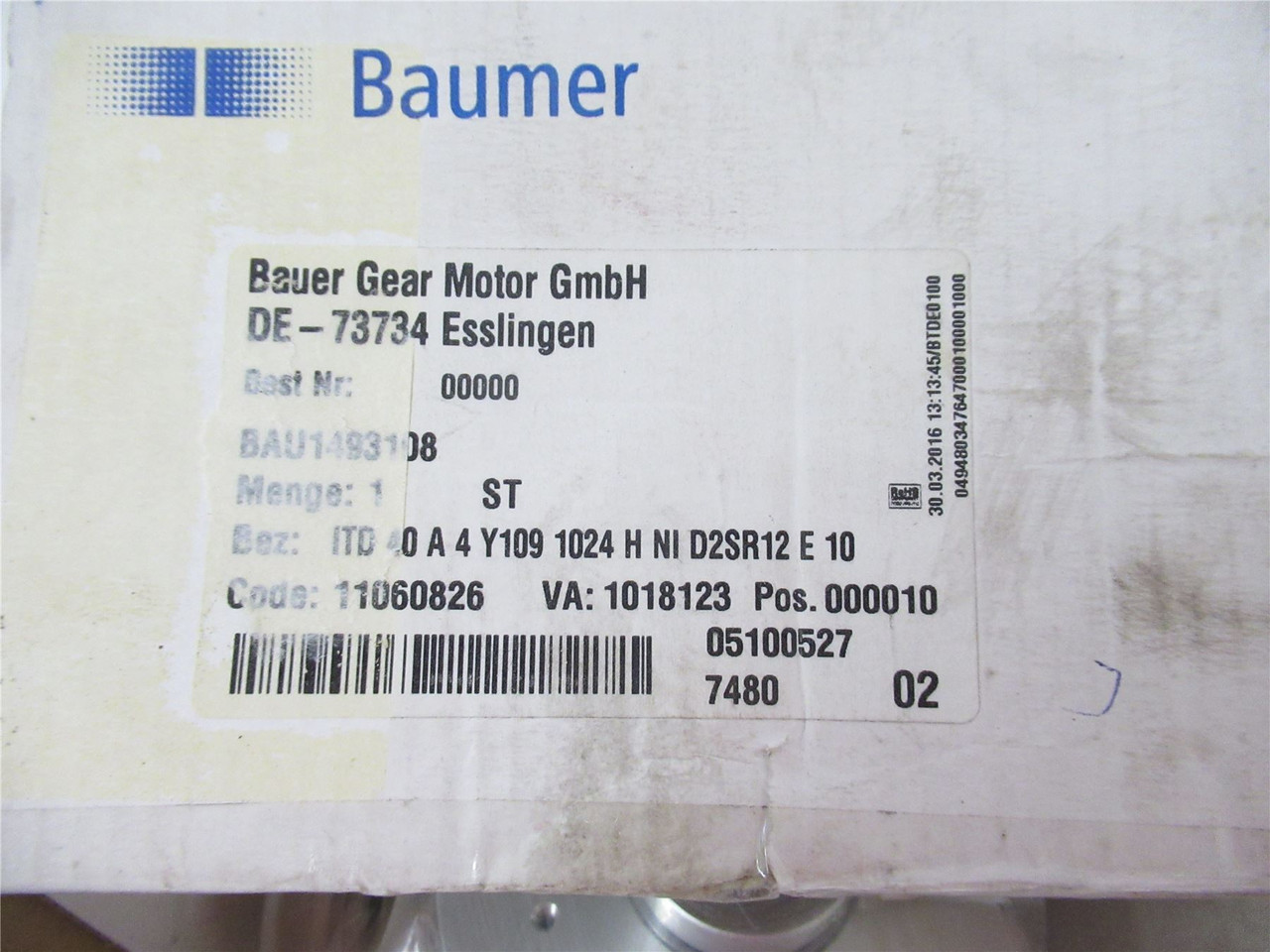 Baumer 11060826; Encoder Transmitter 8-30 VDC