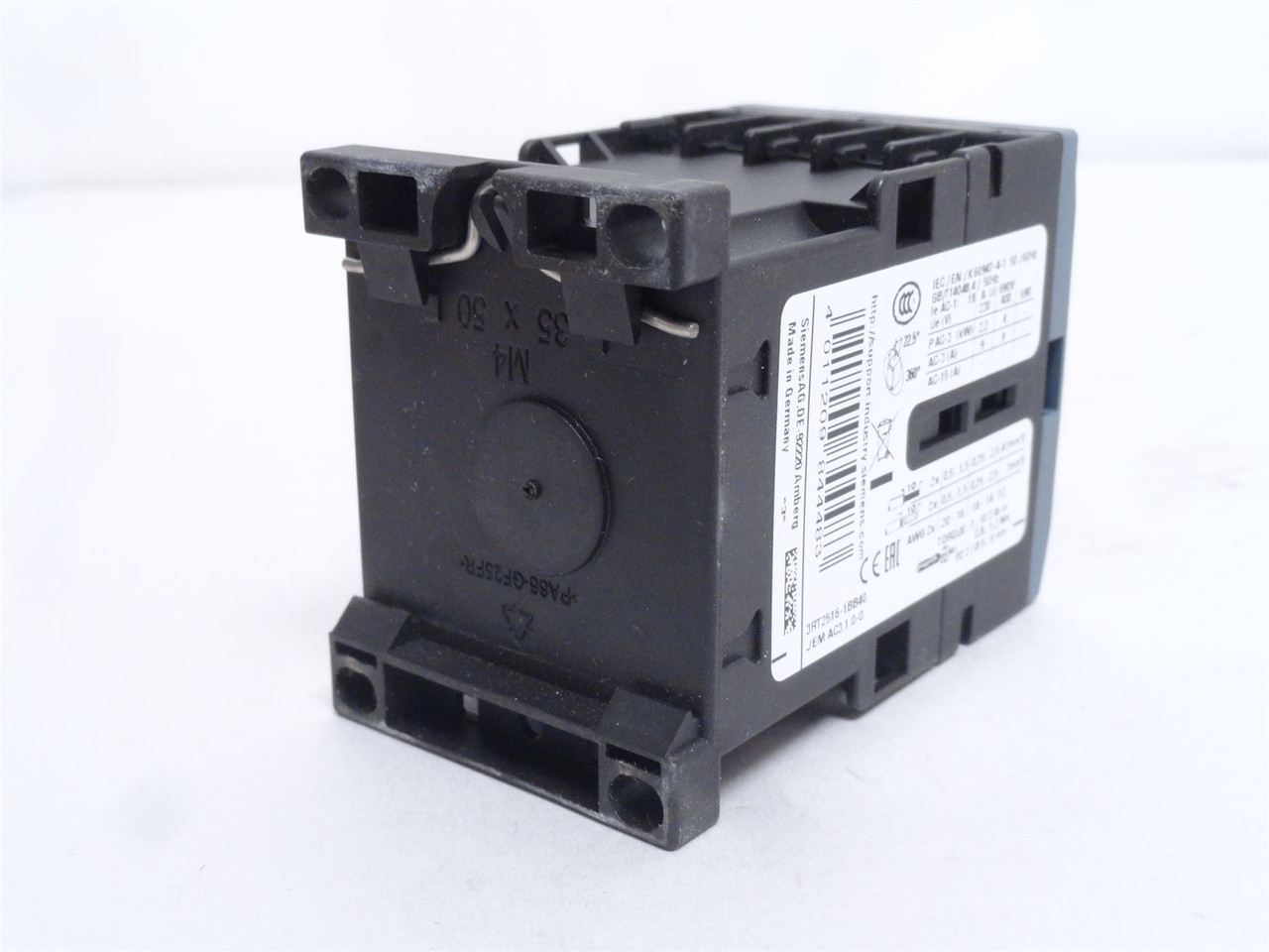 Siemens 3RT2516-1BB40; Contactor; 9A 575VAC 4P Coil: 24VDC