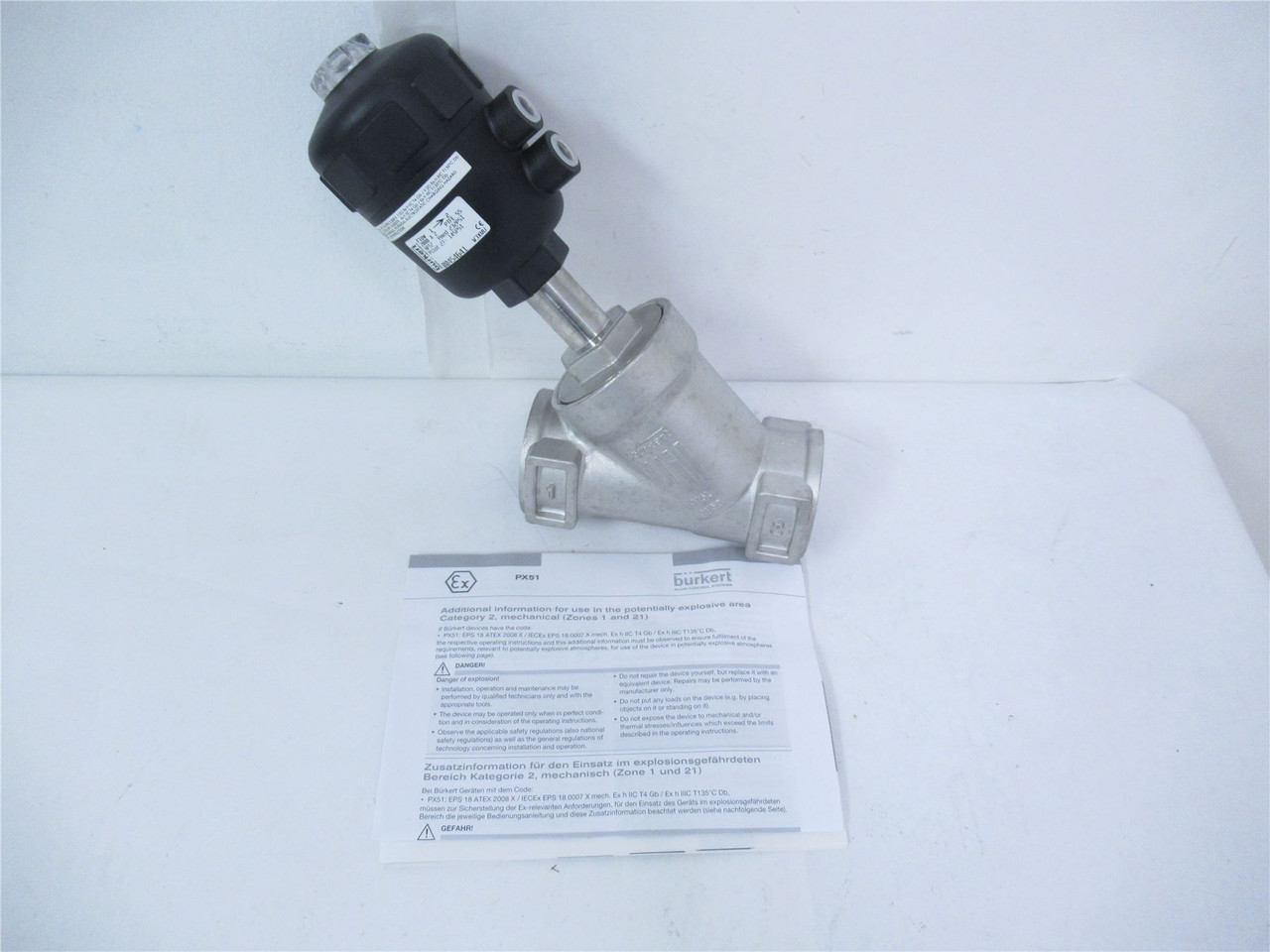 Burkert 454641; Solenoid FlowValve DN50 2"NPT Pilot 25-145PSI