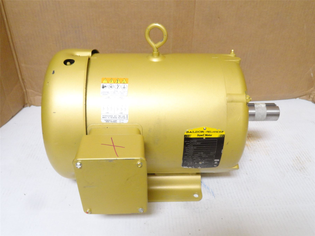 Baldor EM3709T; AC Motor 7-1/2HP 230/460VAC 3600RPM