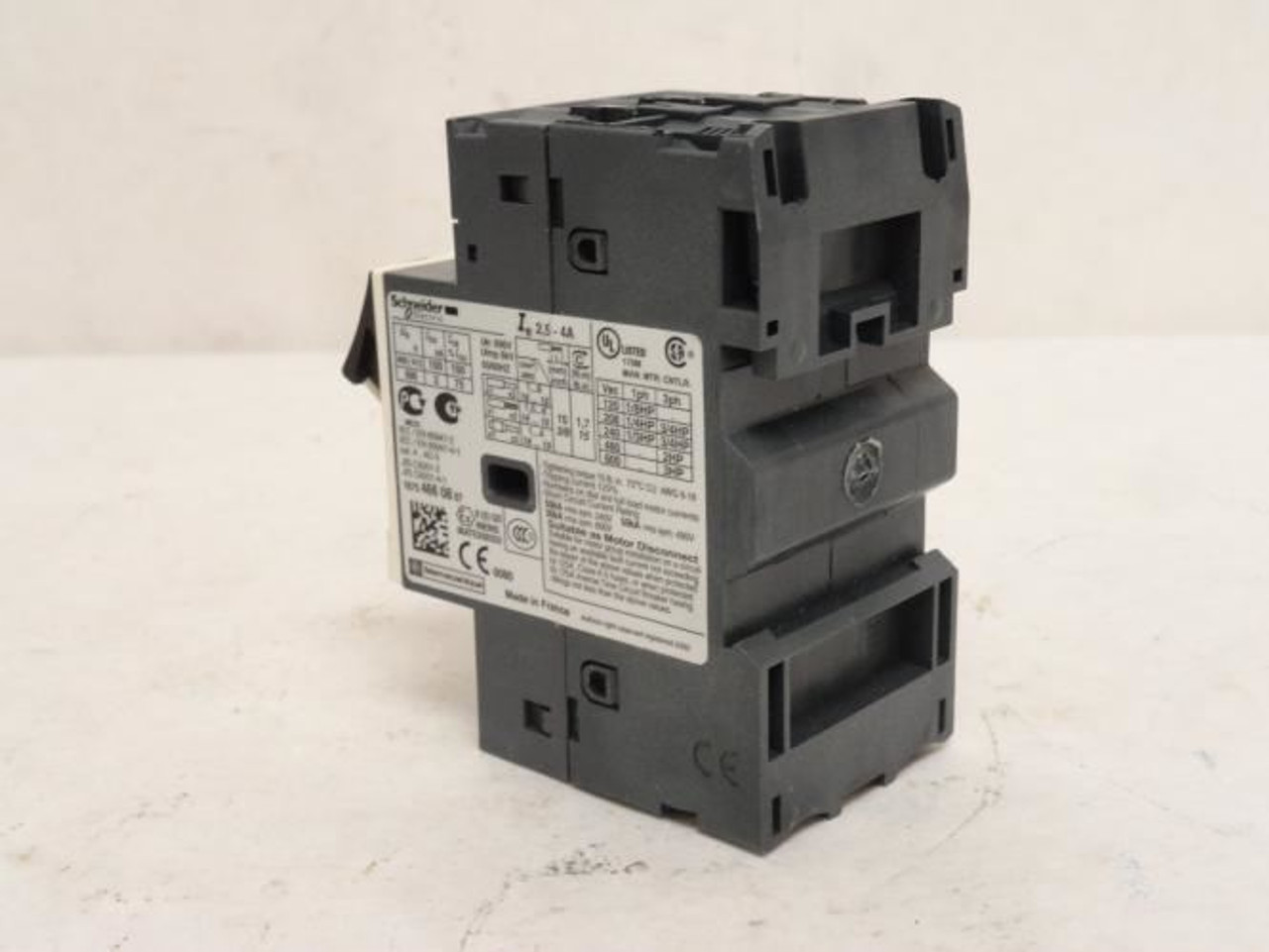 Schneider GV2ME08; Manual Starter; 2.5-4A; 3P; 600VAC