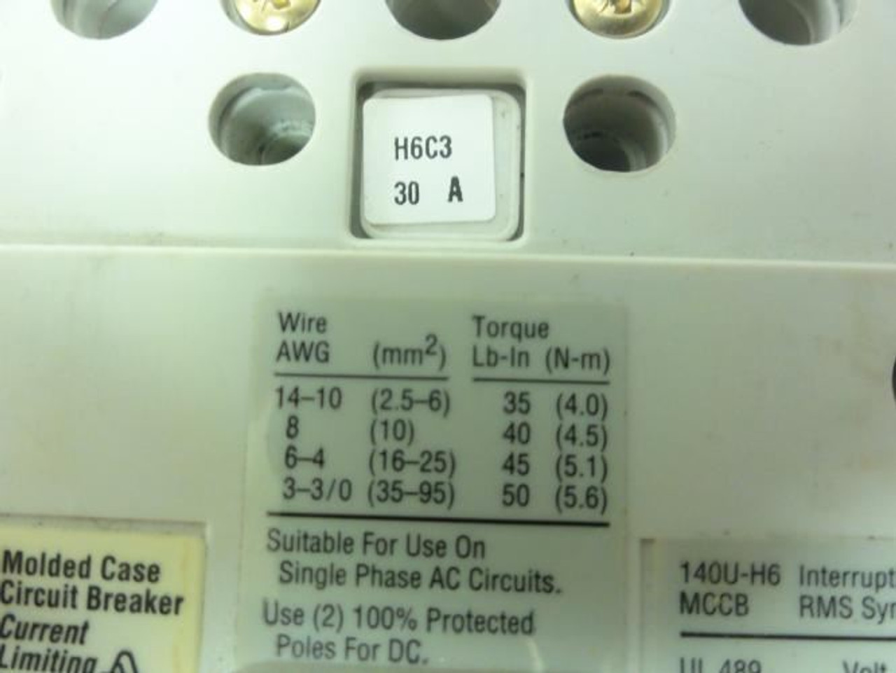 Allen-Bradley 14OU-H6C3-C30; Circuit Breaker 30A; 480VAC; 3Pole