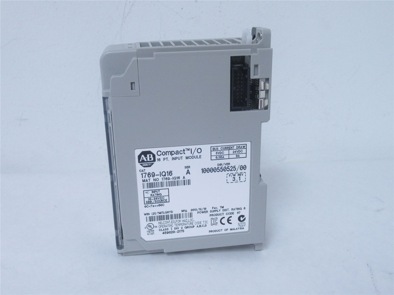 Allen-Bradley 1769-IQ16; CompactLogix Input Module; 5-24VDC