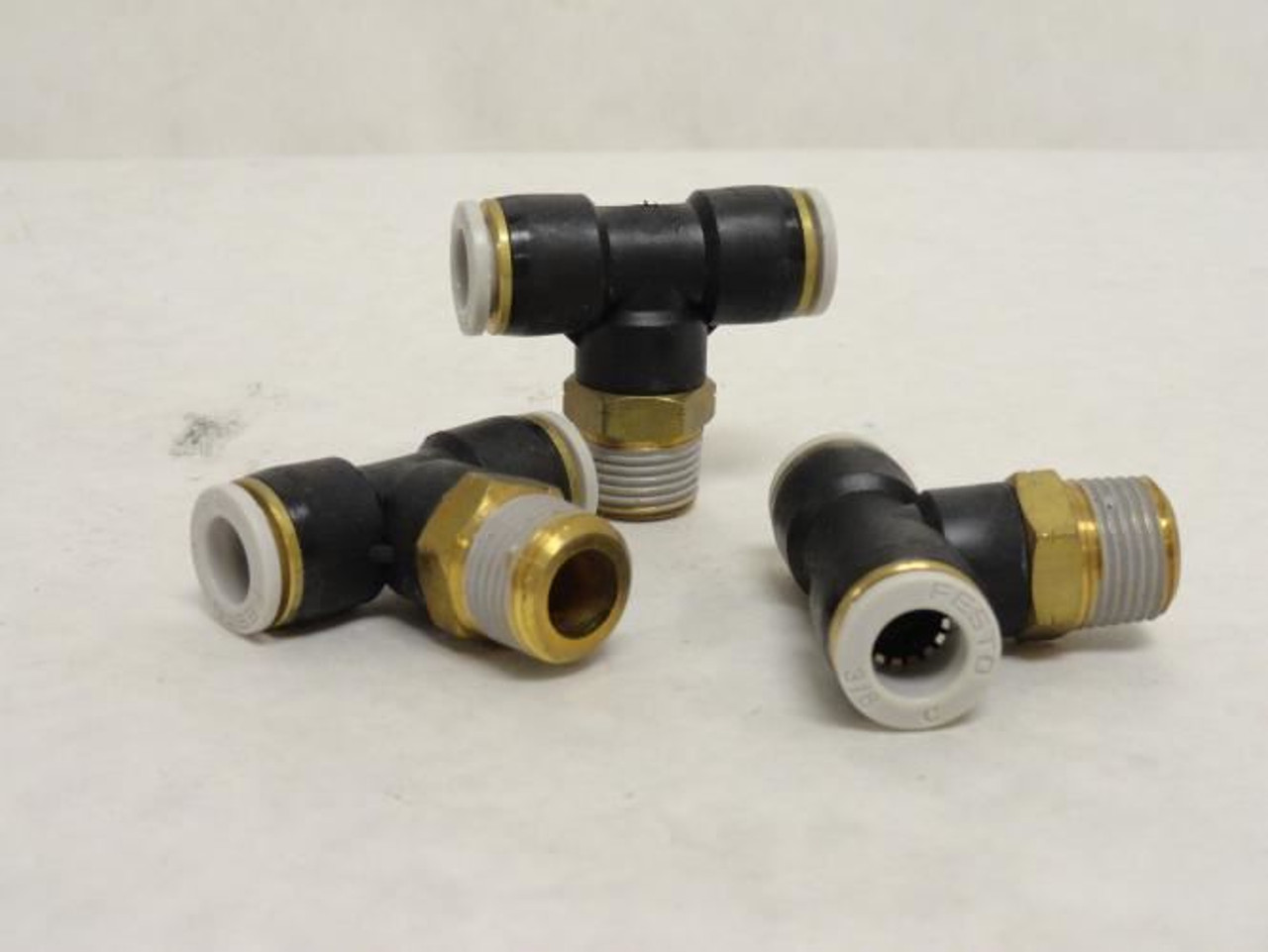 Festo QBT-3/8-3/8-U; Lot-3 T-Fitting 533319; 3/8" Tube x 3/8NPT