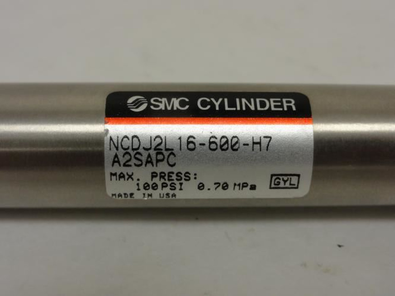 SMC NCDJ2L16-600-H7A2SAPC; Air Cylinder 6" Stroke; 3/8"ID SMC NCDJ2L16-600-H7A2SAPC; Air Cylinder 6" Stroke; 3/8"ID