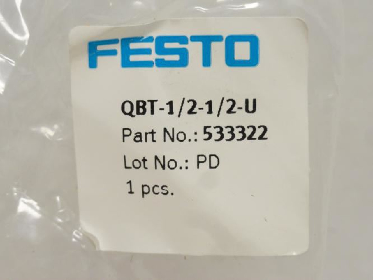 Festo QBT-1/2-1/2-U; Lot-2 T-Fitting 533322; 1/2" PTC x 1/2 NPT
