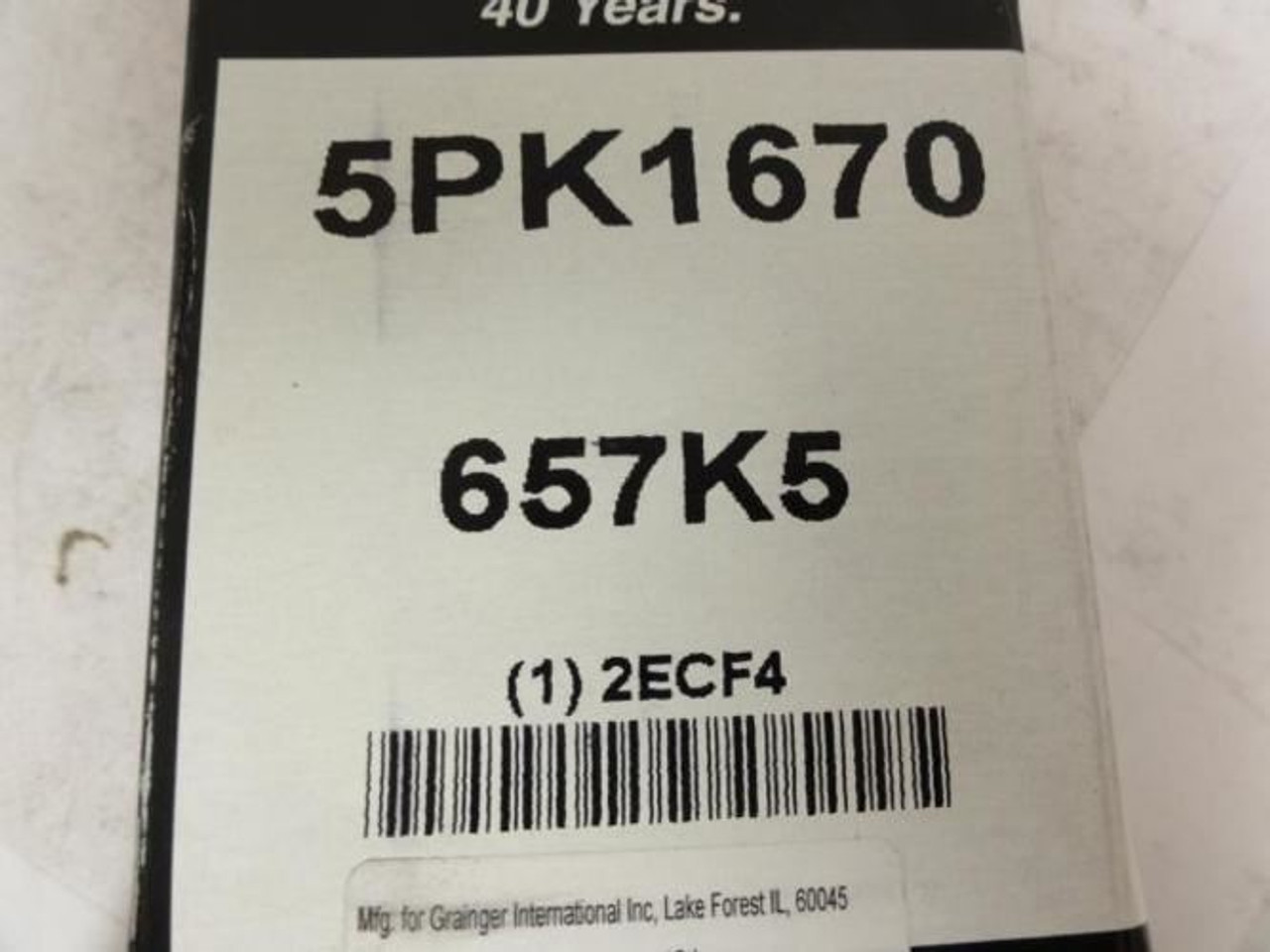 Bando 5PK1670; Serpentine Belt; Industry Number 657K5