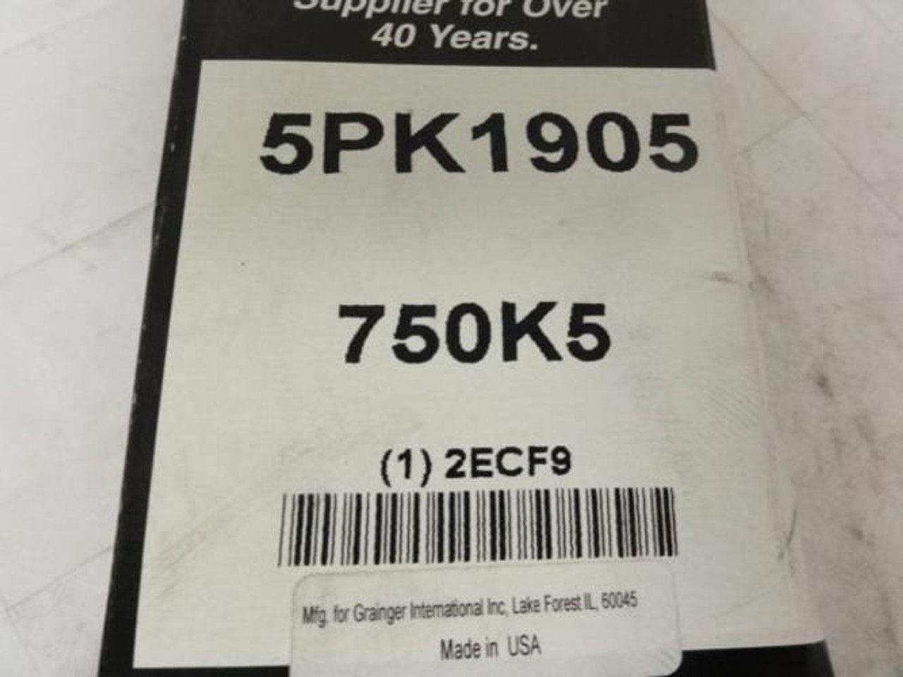 Bando 5PK1905; Serpentine Belt; Industry Number 750K5