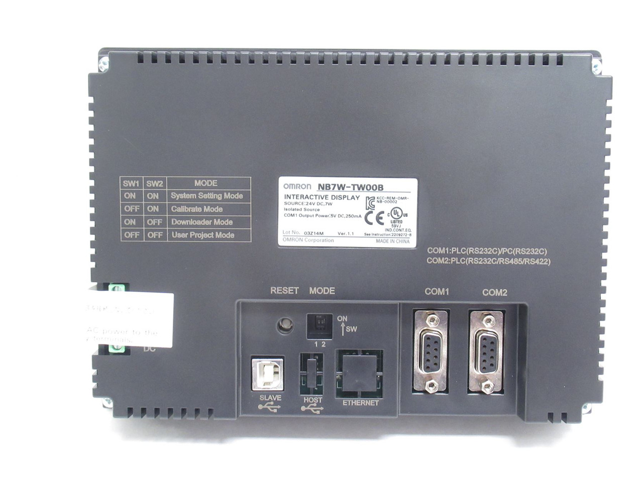 Omron NB7W-TW00B; HMI Touchscreen Display; 7" Screen; 24VDC