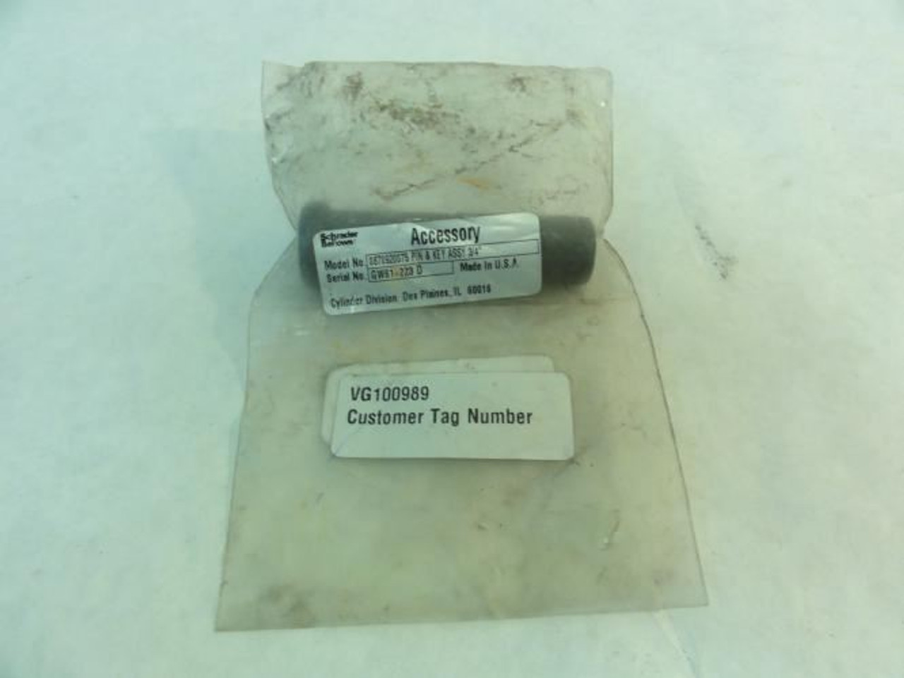 Schrader Bellows 870920075; Pin & Key Assembly; 3/4"