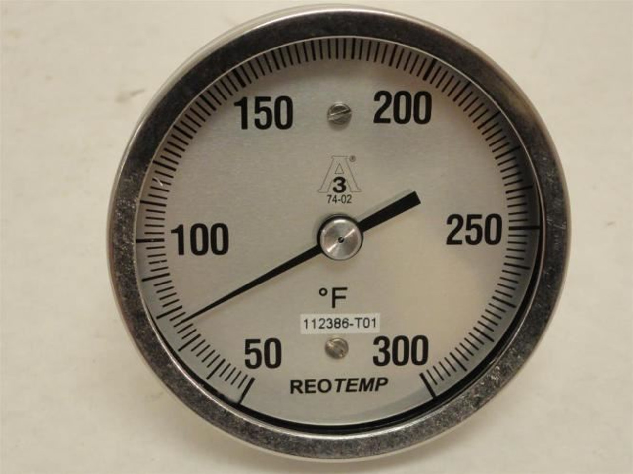 Reotemp AA025CF63-PY; Thermometer; SS; 50-300Deg; 3" Dial