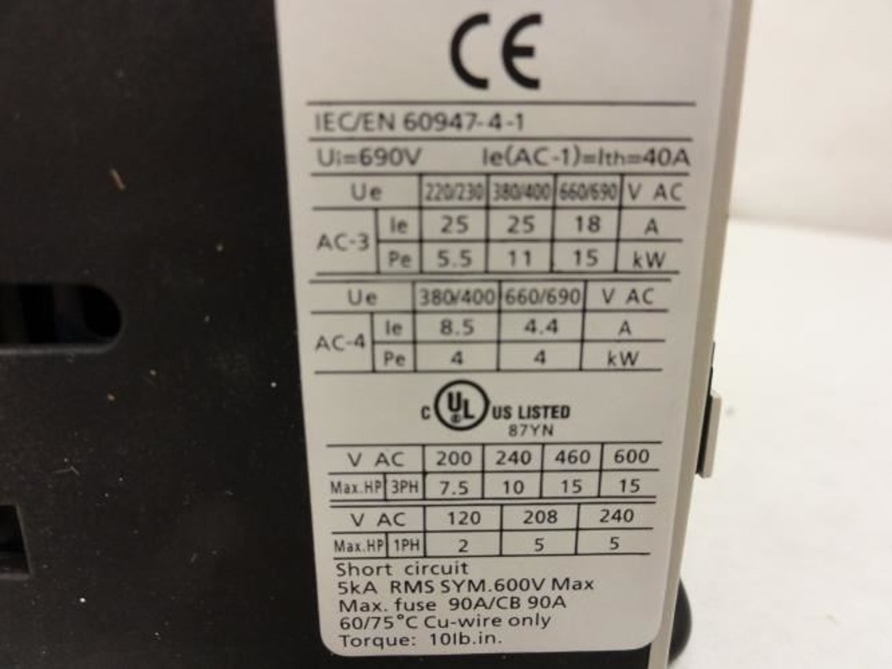 Dayton 2UXP1; Reversing Contactor 25A 3P 600V Max; Coil: 240V