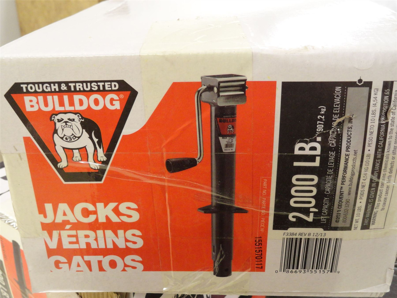 Bulldog 1551570117; Sidewind Travel A-Frame Trailer Jack; 2K
