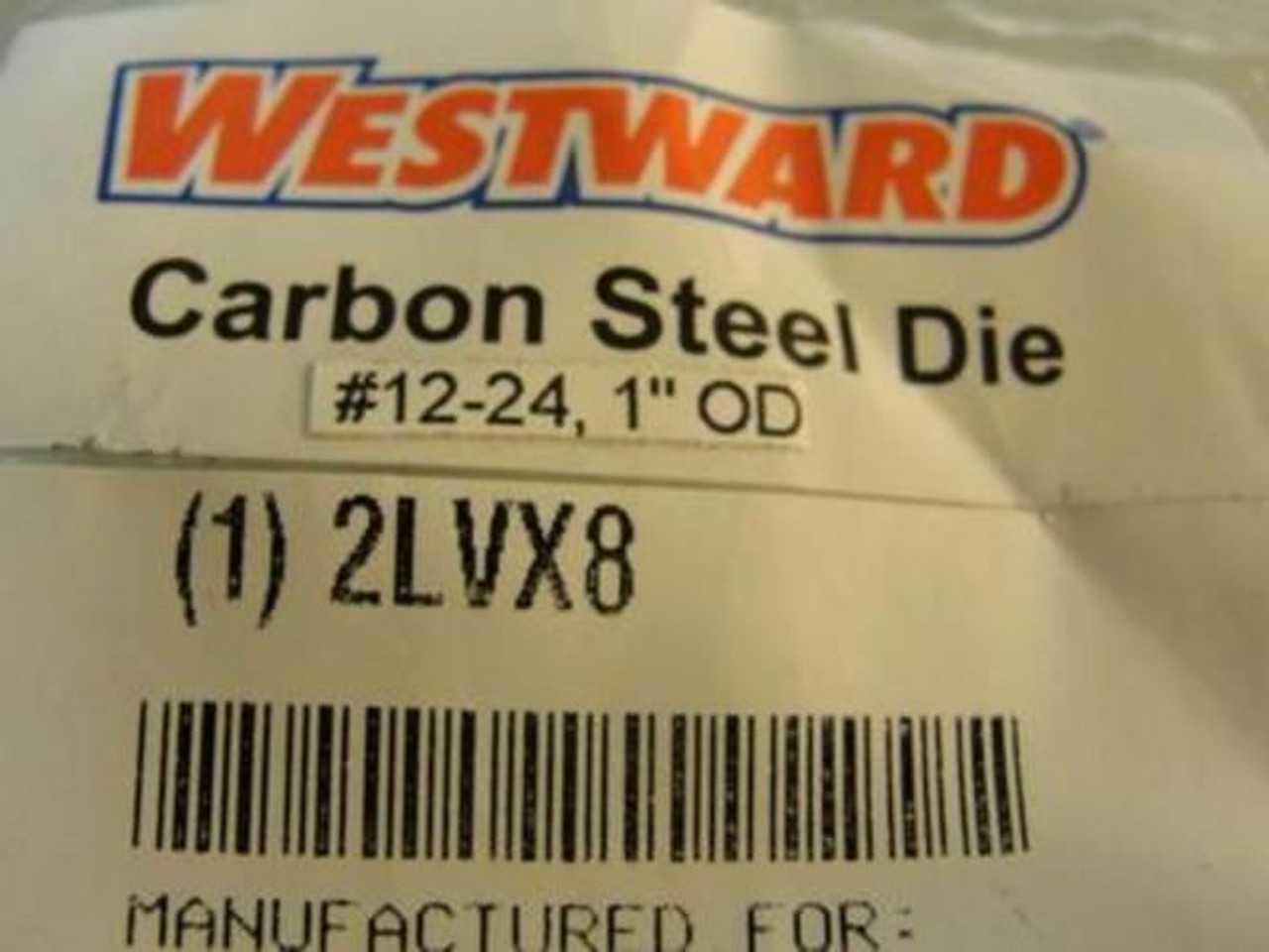 Westward 2LVX8; Round Solid Die; #12-24; Right Hand