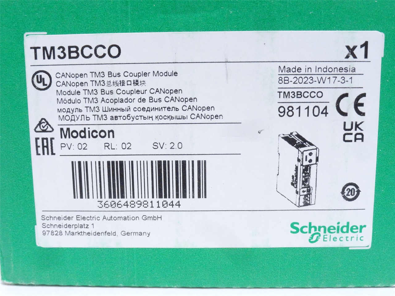 Schneider TM3BCCO; Bus Coupler Module; 24VDC; 800mA