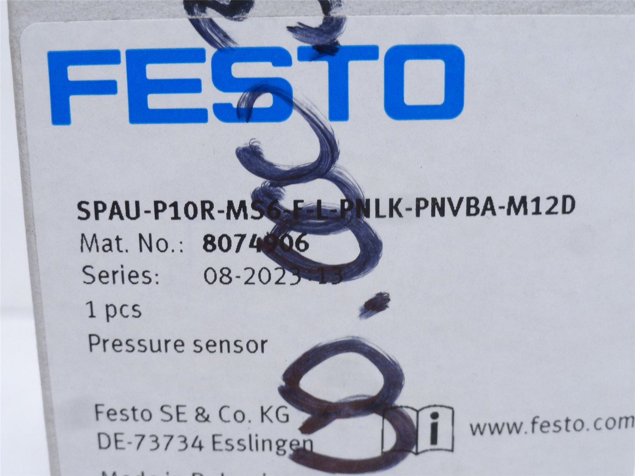 Festo SPAU-P10R- MS6-F-L-PNLK- PNVBA-M12D; Pressure Sensor