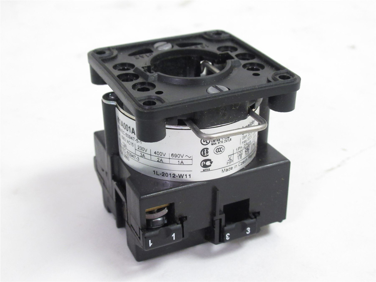 Schneider K1A001A; Cam Switch Contact Block; 600V; 12A; T-K