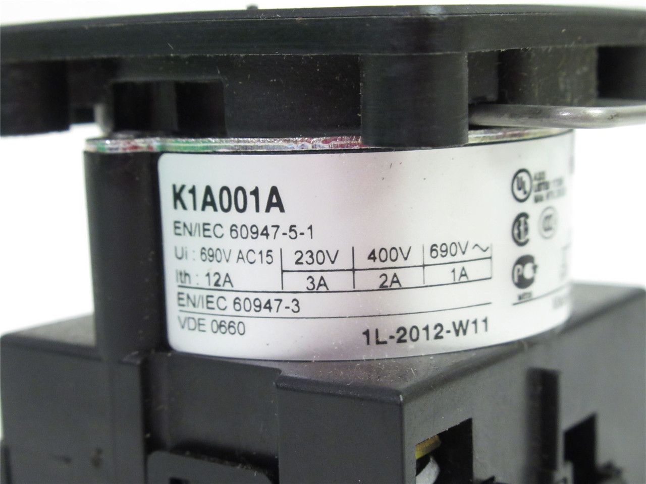 Schneider K1A001A; Cam Switch Contact Block; 600V; 12A; T-K