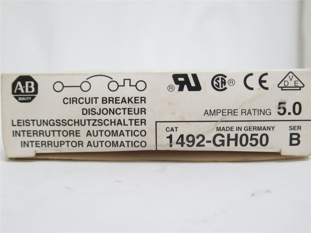 Allen-Bradley 1492-GH050; Mini-Circuit Breaker; 1P; 5A; 250V