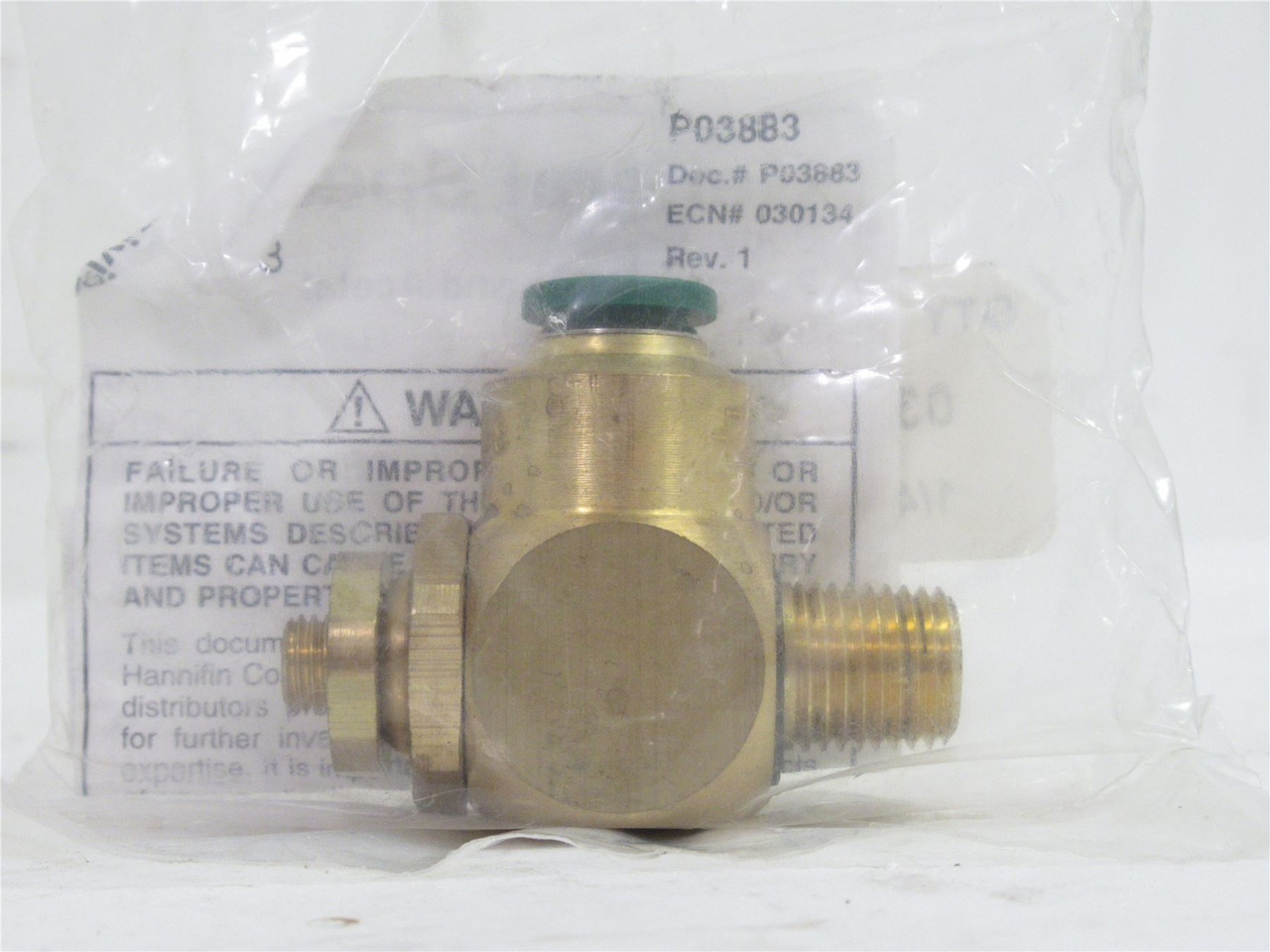 Parker 32512538; Flow Control Valve; 1/4"NPT; 3/8"Tube