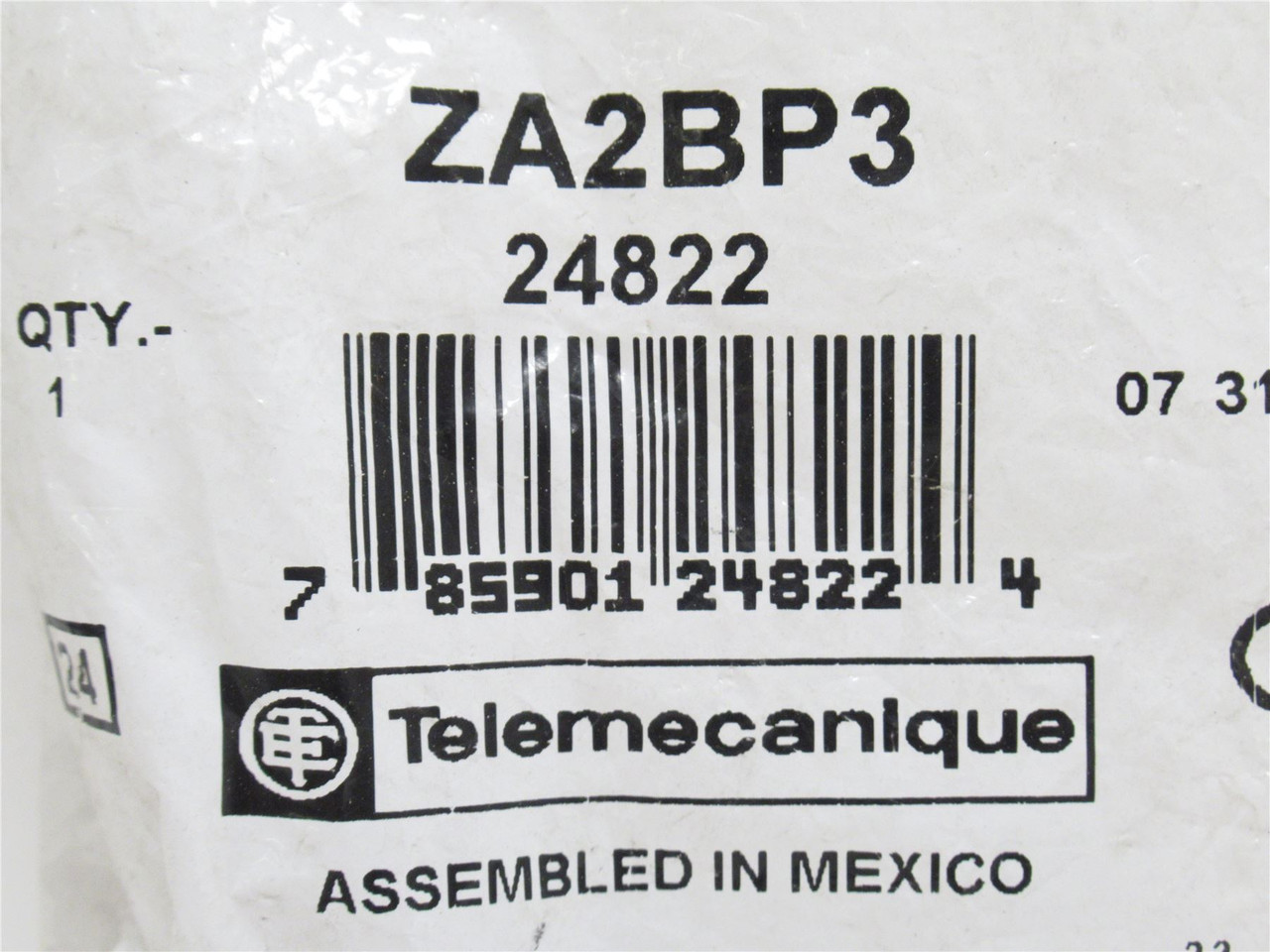 Telemecanique ZA2BP3; Booted Green Pushbutton Head; 22mm