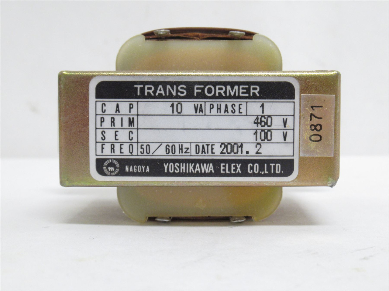 Yoshikawa 871; Transformer; 10Va; 1-Phase; 460VAC Primary