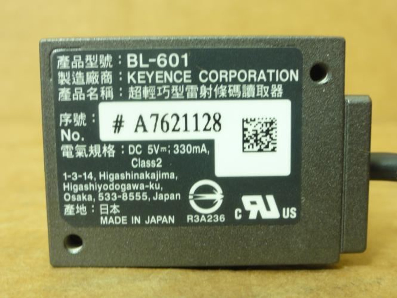 Keyence BL-601; Barcode Scanner; 5VDC; 330mA
