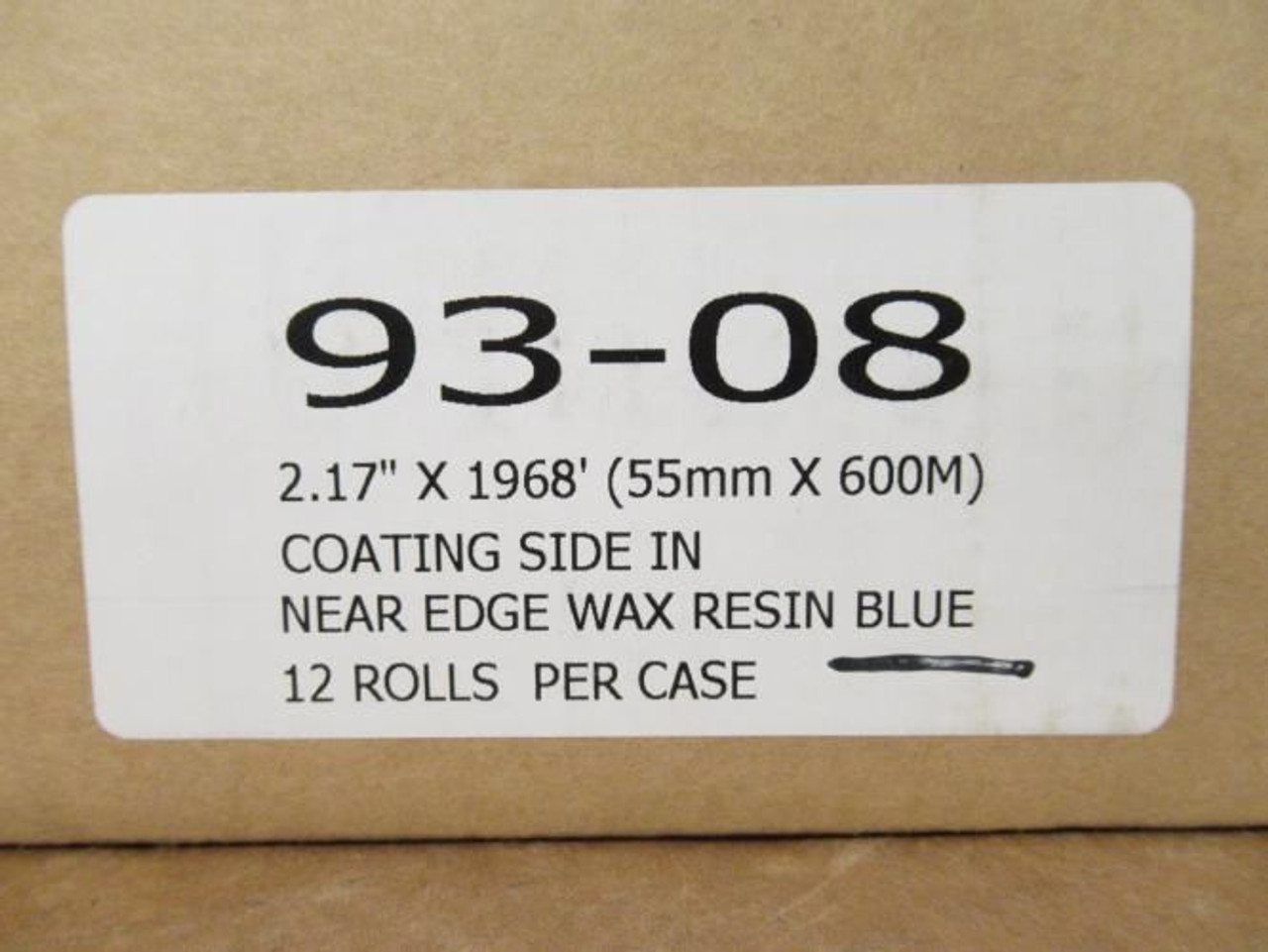 MFG- 93-08; Box-12 Blue Thermal Transfer Ribbon; 55mmW x 600ML MFG- 93-08; Box-12 Blue Thermal Transfer Ribbon; 55mmW x 600ML