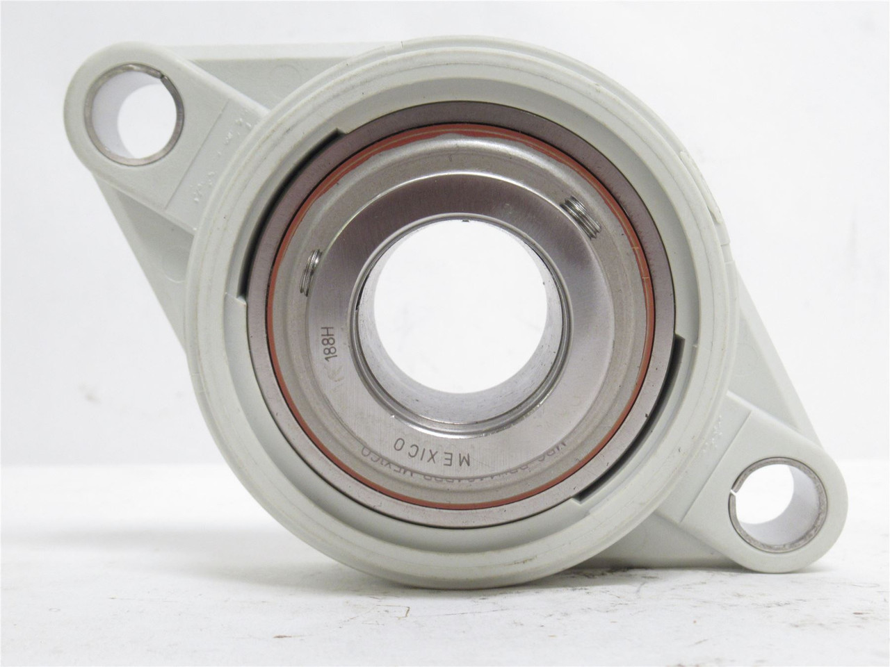 MRC C2F104SS; Plastic Flange Bearing; 1-1/4"ID; 2-Bolt Mount