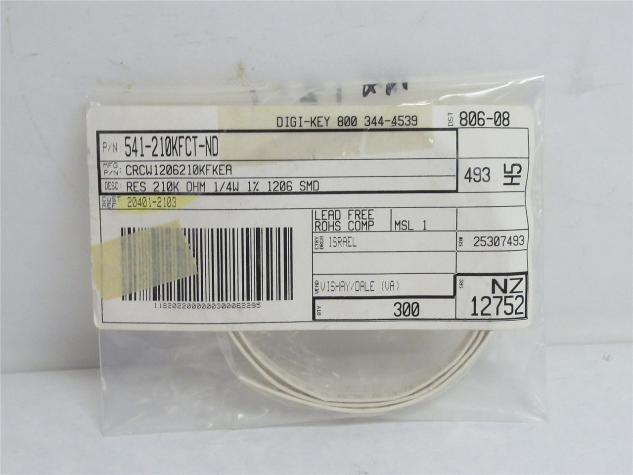 Vishay CRCW1206210KFKEA; Lot-60 Thick Film Resistor; SMD 1/4W