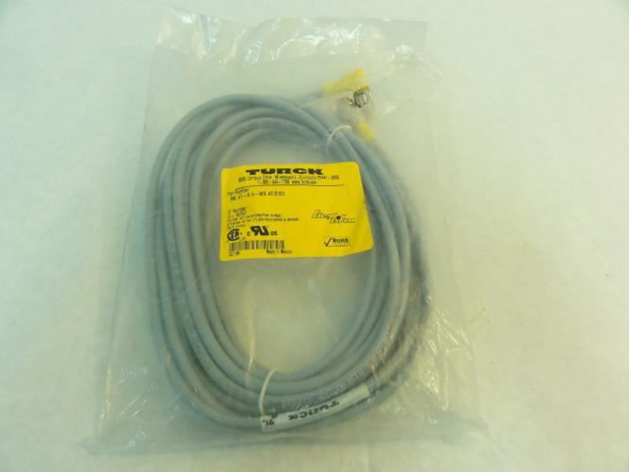 Turck RK4T-6.5-WS4T/S101; Cordset; 4 Wire; 6.5M; 250V; 4A