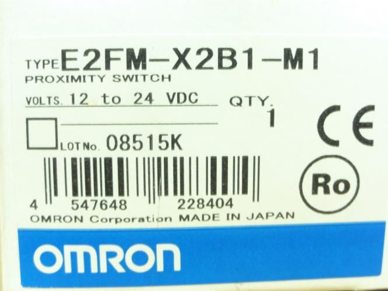 Omron E2FM-X2B1-M1; Proximity Sensor; 24V; M12 Body; DC3 Wire