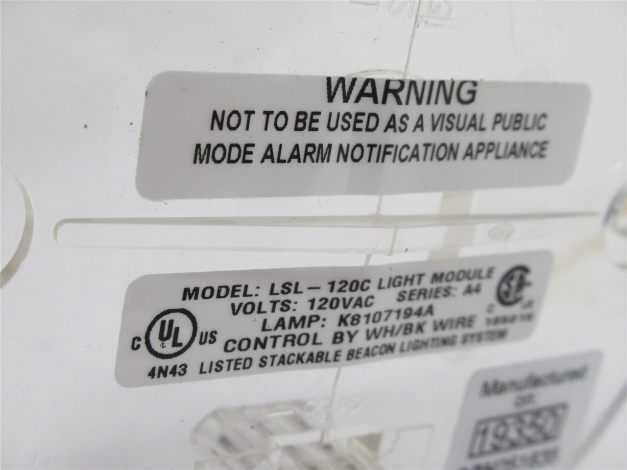 Federal Signal LSL-120C; Light Module; 120VAC; Clear