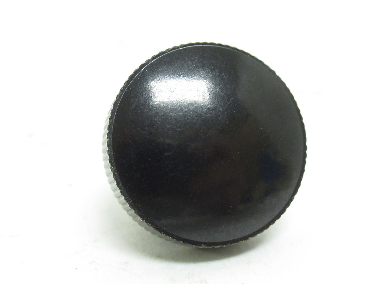 Hayssen 10267A0452; Knurled Plastic Black Knob; 1/4-20 Thread
