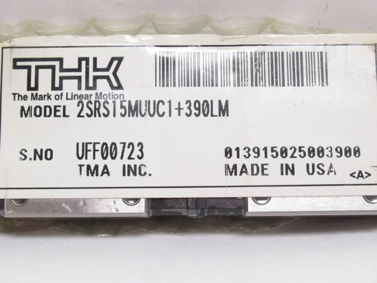 THK 2SRS15MUUC1+390LM; Caged Ball LM Guide; W/Bearing
