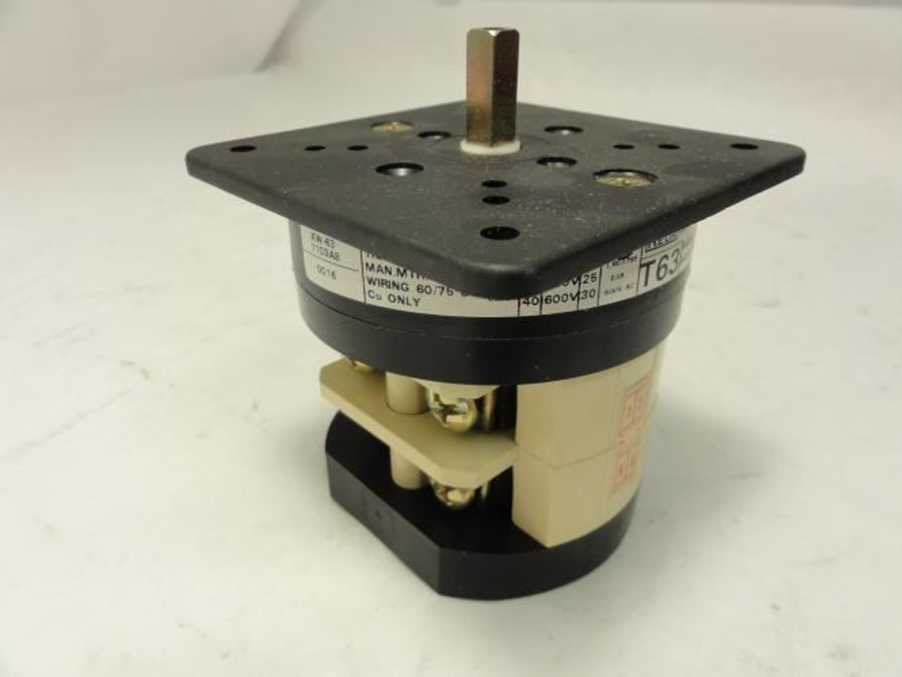 Electroswitch KW-6311033A8; Cam Rotary Switch; 63A; 600VAC; 3-ph