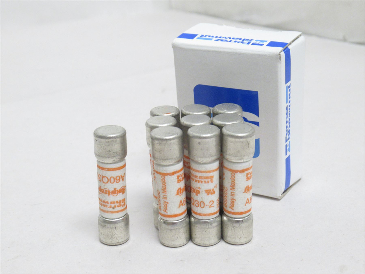 Ferraz A60Q30-2; Box-10 Fuse; 30A; 600V 13/32"OD x 1-1/2"L