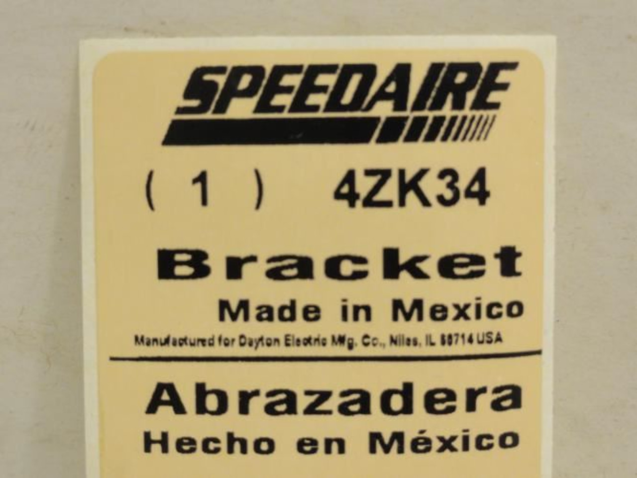 Speedaire 4ZK34; In-Line Filter Mounting Bracket; W/Screws