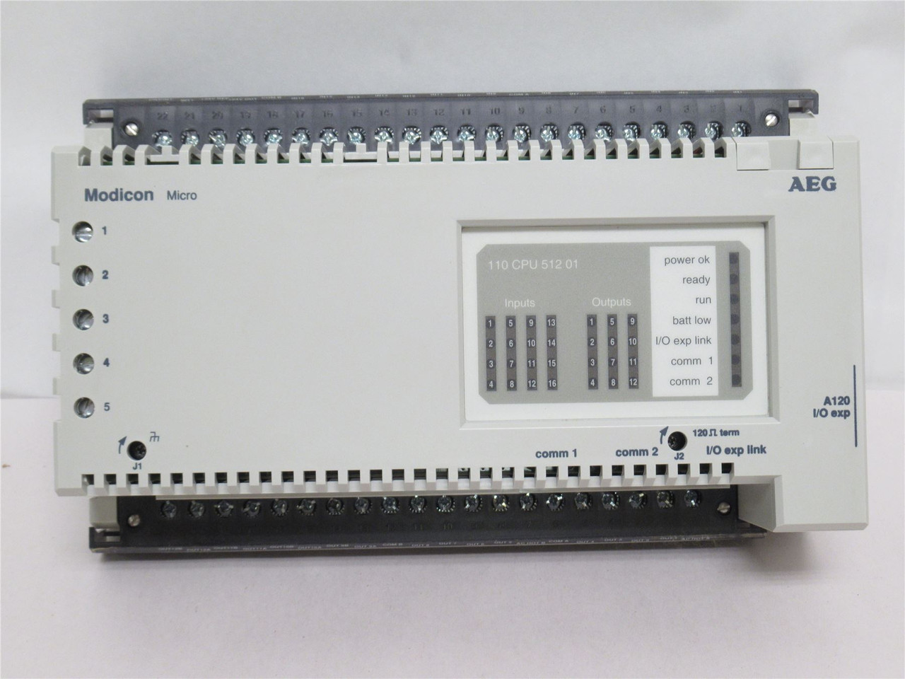 Schneider 110 CPU 512 01; CPU Module Micro Controller; 115VAC