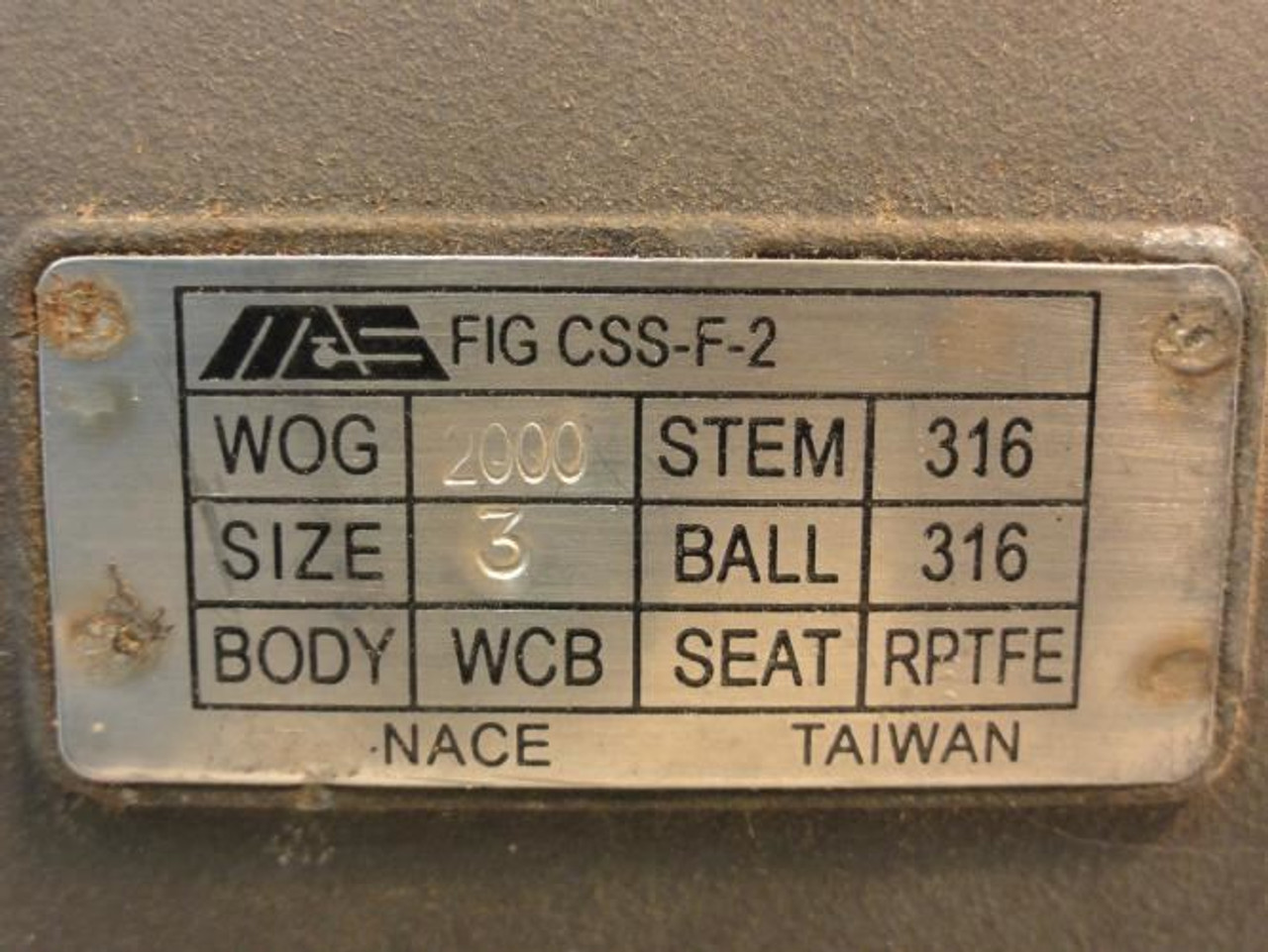 MAS CSS-F-2; Ball Valve; Size: 3; 2000 WOG