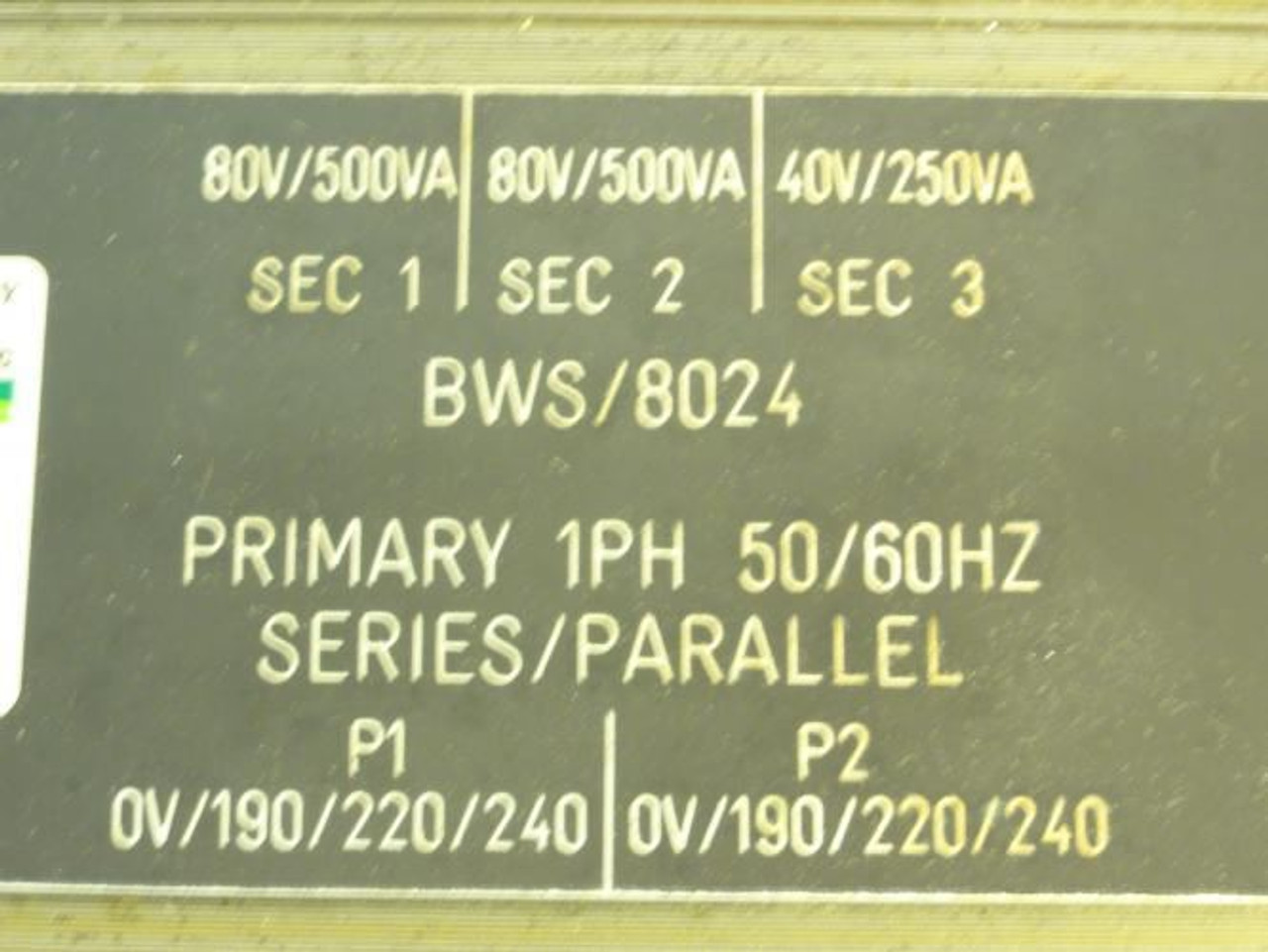 Routeco BWS/8024; Transformer (One Plastic Cover Broke Off)