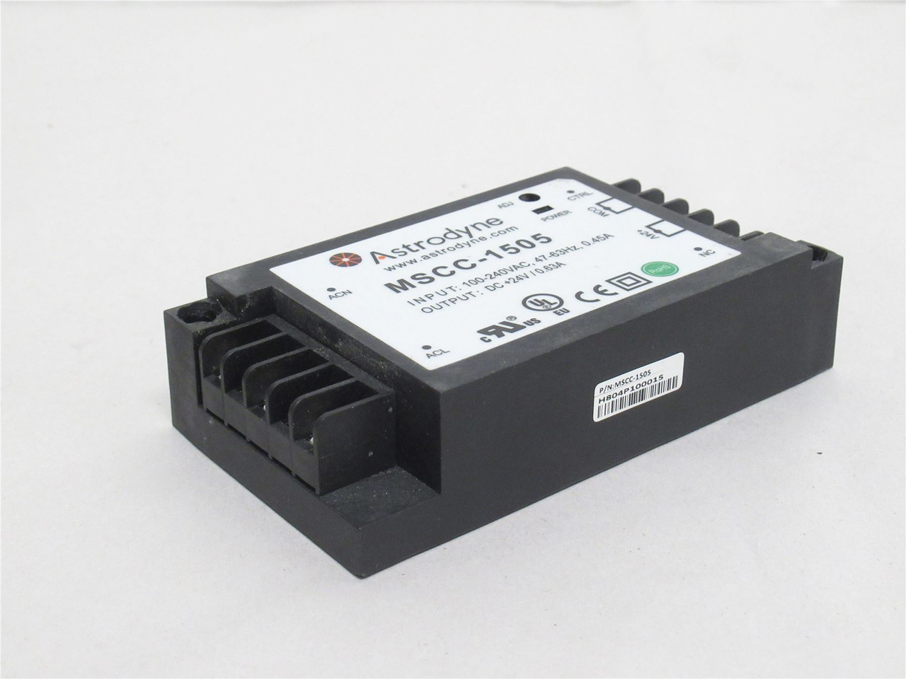 Astrodyne MSCC-1505; Enclosed AC/DC Converter 100-240VAC In 24V Out